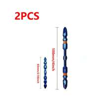 TZ1/2/4/6/10pcs Magnetic Anti-Slip Screwdriver Phillips Drill Bit Set, 65-100mm K5 High Hardness Metal, Super Strong Magnetic Precision Screwdriver Bits PH2 1/4" Hexagonal Shank Design, No Batteries Needed, For Electric Drill, Gift For Boyfriend/Father