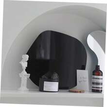 1 Stück minimalistisches asymmetrisch geformtes dekoratives Acrylspiegel-Tablett, stilvolle Inneneinrichtung im Skandinavischen Stil, Fotografie Requisite