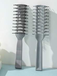 1 szt. męski 9-rzędowy grzebień do stylizacji, puszysty grzebień pomady do szybkiego suszenia, antystatyczna wentylowana szczotka do włosów, szczotka do rozczesywania, odpowiednia do użytku w domu i salonie, uniwersalna stylizacja włosów dla mężczyzn i kobiet o cienkich, kręconych, falowanych, mokrych lub suchych włosach, antystatyczny grzebień z tworzywa ABS w jednolitym kolorze, na każdą porę roku