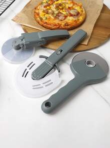 1pc 3.5in/3.74 Inch Stainless Steel Pizza Cutter Wheel With Protective Cover, Baking Biscuit Cutting Roller Slicer