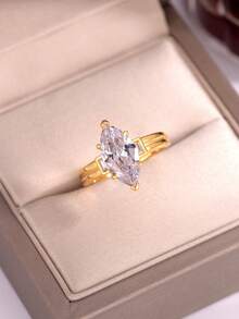 1 Stück modischer Ring im europäischen und amerikanischen Stil aus 925er Sterlingsilber mit 3 Karat ovalen Moissanit, geeignet für Hochzeit, Party, Date, täglichen Gebrauch, Jahrestags-Geschenk