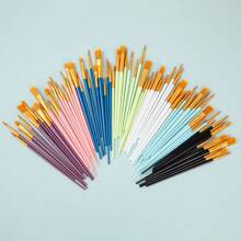 10 Stücke Nylon Haar Malerpinsel Set, Pinselset mit Kunststoffgriff für Ölmalerei, Aquarell, Acryl, Kalligraphie, Skizzieren, Zeichnen, Künstlerbedarf, Schulmaterial