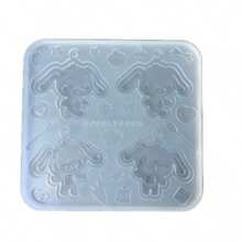 Moule de coulée en résine en forme de lapin, accessoire de moule en silicone pour moulage de liquide en résine, moule en silicone pour porte-clés en résine, moule en résine
