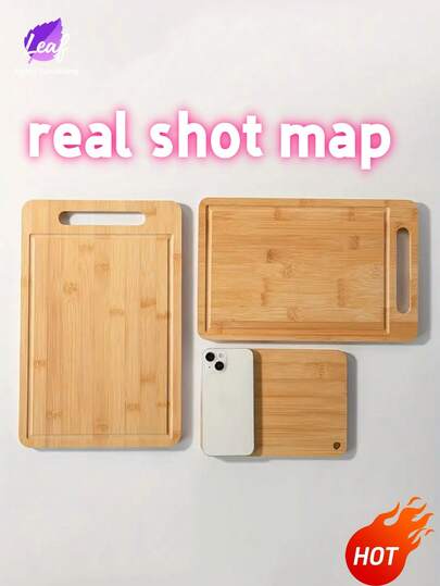 1/2/3pcs Natural Bamboo Cutting Board, Bamboo Chopping Board, Kitchen Accessories, Cutting Board, Bamboo Cutting Board, Natural Bamboo Material, Kitchen, Kitchen Supplies, Kitchen Tools, Kitchen Utensils, Kitchen Accessories, Suitable For Camping, Wedding Gift, Christmas Gift, Teacher Gift, Friends And Family Gift