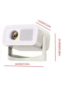 1pc Portable Mini 4K Full HD Projector, 300 ANSI Lumens, Desktop Installation, Multiple Plug Types, Wireless, 4:3 Aspect Ratio, Built-In Speaker Home Theater, Outdoor Home Cinema Portable Projector - Smart, LED Video Projector Compatible With TV, PC, Tablet, Remote Control, Ideal For Home Theater, Christmas, Halloween, Thanksgiving, All Holiday Parties