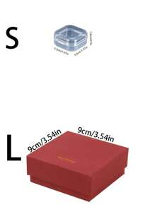 6/1pc, Embossed Letter Jewelry Gift Box, Jewelry Gift Box, Bow Decoration, Square Jewelry Gift Box, Suitable For Packaging Necklaces, Bracelets And Other Accessories Valentine's Day Ribbon Packaging Box, Packaging Box, Wedding Decoration