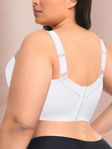 White Seamless Plus Size Women's Underwear Smooth And Simple Gathering Bra
