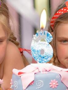 Ombre Blue Crystal Crown Numbered 0-9 Birthday Princess Theme Party Cake Decorative Candles - Blue - View 7