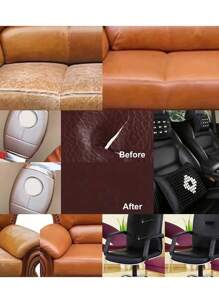 1PC Leather Repair Tape, Self Adhesive Leather Repair Patch For Sofas Couch Furniture Car Seat, Leather Rip Repair Kit Self-Adhesive Leather Refinisher Cuttable Sofa Repair, For Hotel/Restaurant/Office/Commercial For Workshops&Stores