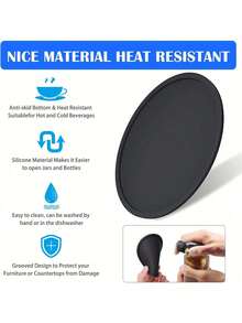 1/5PCS Round Silicone Cup Mat, Non-Slip Heat Resistant Reusable Drink Coaster For Table, Desk, Kitchen, Office, Bar 9.9cm(3.9in) - Multicolor - View 10