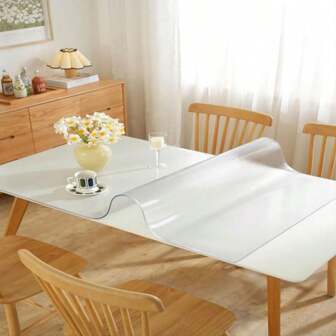 1pc 0.8mm Thick PVC Material, 30-55cm Transparent Minimalist Style PVC Tablecloth, Oblong Tablecloth, Suitable For Various Occasions Restaurant Tablecloths. This Tablecloth Has Waterproof And Oil Resistant Properties, Is Easy To Clean, And Can Withstand High Temperatures, Making It An Ideal Choice For Dining Tables, Coffee Tables, Or TV Cabinets. Durable And Can Be Freely Cut To Meet Your Various Needs.
