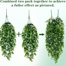 1/4pcs Artificial Hanging Plants Fake Wall Hanging Eucalyptus Plants UV Resistant Plastic Hanging Plants Artificial Decor For Party Wall Porch Wedding Decoration