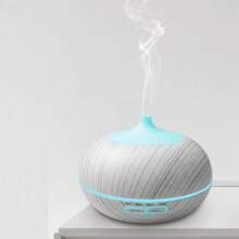 550ml Wood Grain Essential Oil Diffuser, Ultrasonic Humidifier, Remote And 6 Oils, Automatic Shutdown