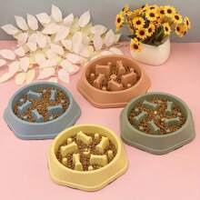 1 Pet Supplies Dog Slow Food Anti Suffocation Bowl Bone Candy Color Cat Slow Food Bowl
