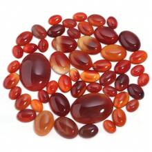 2-10pcs/Pack Natural Red Agate Stone Oval Cabochons, Multiple Styles & Sizes, Elegant Red Gemstone For DIY Jewelry, Suitable For Necklace, Ring, Bracelet, Accessory Decoration