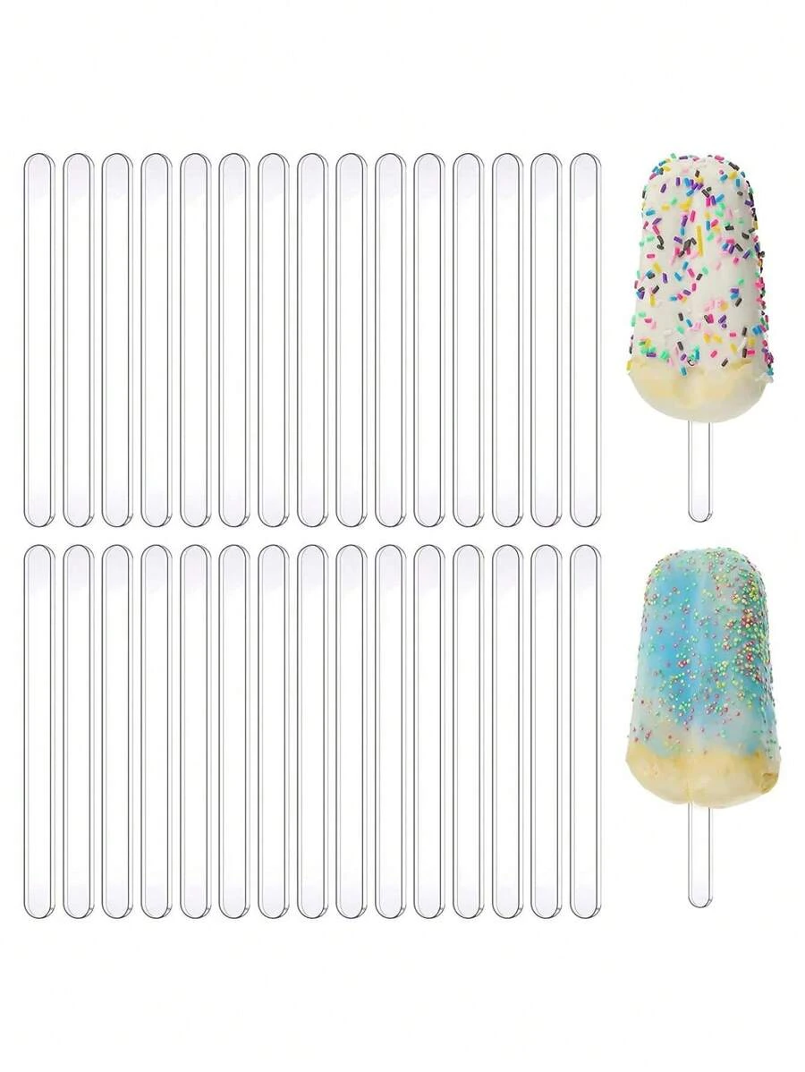 20/10pcs Acrylic Sticks Reusable Cakesicle Sticks Cake Pop Mold Mirror Ice Pop Sticks Ice Cream