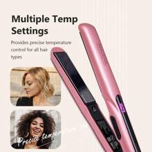 ANGENIL ANGENIL Chapinha de Ferro para Cabelo com Óleo de Argan para Mulheres, Alisador e Modelador de Cabelo 2 em 1, Chapinha Cerâmica Rosa Profissional e Portátil, Tela LCD, Aquecimento Rápido, Chapinha de 1 Polegada para Todos os Tipos de Cabelo
