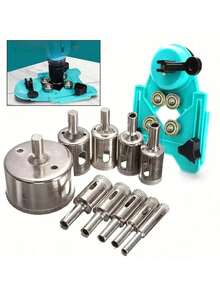 1/10/11/15/16pcs Rhinestone Hole Saw Kit With Adjustable Guide, Suction Cup Base, 1-3.15 Inch Coated Core Drill Bits, Adjustable Hole Saw Centering Locator With Suction Cup, For Glass, Ceramic, Porcelain Tile, Tool Accessories - Multicolor - View 14