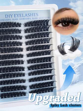 192Pcs Fluffy Eyelash Cluster Kit 100D Thick Eyelash Extension Kit Left/Right Cluster Eyelash Extension Kit D Curled Thick Extra Large Eyelash Cluster Eyelash Extension Kit Individual Lashes Cluster D Curl,Mix Lash Clusters With Lash Bond And Seal And Lash Applicator Tool For Self Application At Home