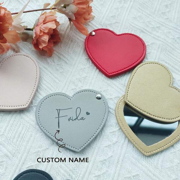 1PC Personalized Square Makeup Mirror, Pocket Mirror With Custom Name And Logo, Bridesmaid Gift, Folding Makeup Mirror, Travel Makeup Mirror
