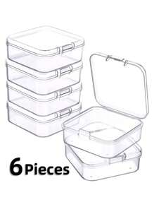 1 pieza Caja de almacenamiento de plástico transparente apilable de 3 capas y 18 compartimentos con cierre de resorte, adecuada para guardar juguetes, artículos de papelería, accesorios de joyería y otros artículos pequeños, para volver a la escuela