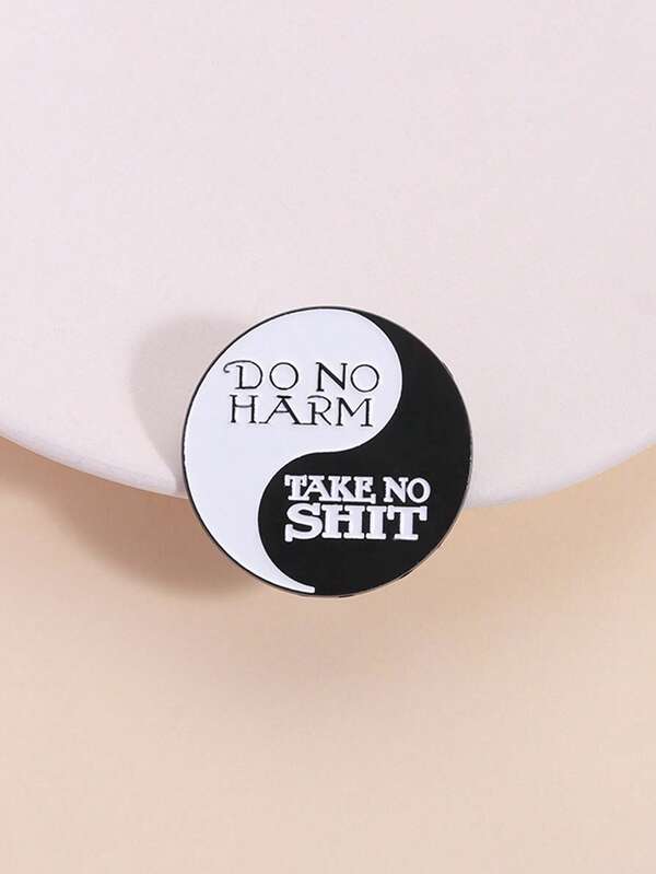 1PC "Do No Harm/Take No " Yin Yang Enamel Pin, Sassy Spiritual Badge
