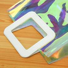 Bolsa de tote transparente de colores del arcoíris para regalos/fiestas/eventos, bolso reutilizable de PVC impermeable, bolsa de empaque universal para regalos, festivales y fiestas