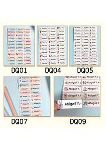 60/120/180/240pcs Customized Name Stickers, Name Labels, Personalized Stickers, Waterproof - Suitable For School And Daycare - Customizable Stickers Can Be Used Almost Anywhere, Perfect Gift For Family, New Year, Back To School, Fashionable Autumn, Children, Customized Children Growth Memento - Multicolor - View 2
