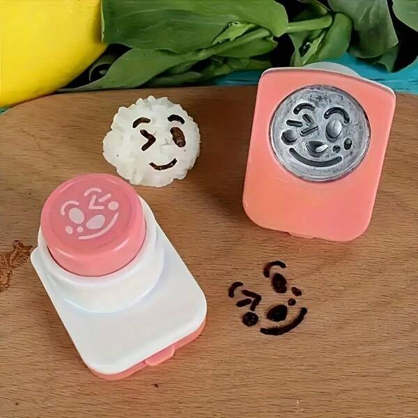 1 pièce Poinçonneuse d'embossage de nori d'algue, moule à boules de riz Onigiri avec visage souriant et clin d'œil, outil de sushi DIY, pour la décoration de boîte à lunch et boîte Bento, accessoires de cuisine