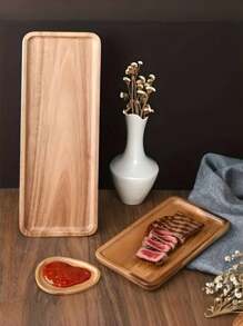 1pc Rosewood Tray, Rectangular Wooden Serving Tray, Cheese Board, Cheese Platter With Compartments For Cheese And Appetizers, Multi-Functional Wooden Kitchen Dinner Plate, Handcrafted Dessert Dish