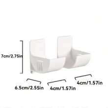 2 pièces Élargi, sans perçage et conception antidérapante, en matériau ABS, étagère de rangement de cuisine style nordique, boîte de rangement en plastique multifonctionnelle - Blanc - Voir 5
