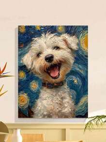 Happy Dog Artistic DIY Digital Oil Painting Kit, Craft Set For Adults, Bedroom/Wall Decor, Simple & Fun Painting, No Drawing Experience Required, Fulfill Your Artistic Dream, Self-Expression In Color, Best Gift, 40*50CM