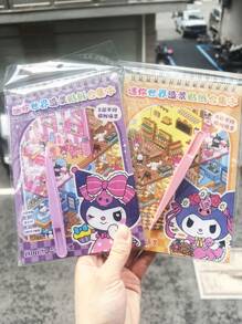 Sanrio Sanrio 8 Styles (16pcs + Tweezers) Landscape Scene Coil Sticker Album Cartoon Miniature Scenery Collection, Including Kuromi, My Melody, Pompompurin, Children DIY 3D Layered Stereo Visual Scene Decoration Stickers, Ideal For Home, Gifts And Prizes,School Supplies,Back To School