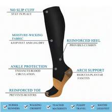 Pack De 3 Medias De Compresión (circulación, Várices, Otros), medias de compresión mujer, Pack 3 Calcetines Medias De Compresion Varices Circulacion.3 pares de calcetines de compresión unisex para correr, senderismo, ciclismo, maratón y gimnasio. - Multicolor - Ver 6