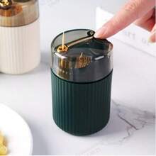 Bestselling Toothpick Holder, Lightweight Luxury Creative Toothpick Storage Box, Creative Cleaning Swab Jar, Automatic Release Press-Type Plastic Toothpick Holder, Press-Type Toothpick Holder, Creative Automatic Pop-Up, Household Living Room Toothpick Canister, Lightweight Portable Storage Tube - No Toothpick Included - View 6
