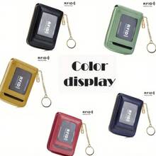 [RFID Blocking] OBCREATOR RFID Blocking Wallet For Women | Large Capacity | Multiple Compartments, Secure Zip | Casual Style | Daily Commute | Ideal For Anniversaries For Men Wallet Mini Wallet Purse Wallet RFID Wallet Card Wallet - Multicolor - View 10