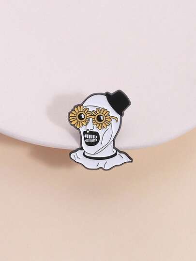 1pc Punk Style Sunflower Eyes Glasses Magician Hat Joker Cartoon Icon Brooch, Fashion Jewelry Suitable For Men And Women, Daily Wear, Perfect Gift For Friends