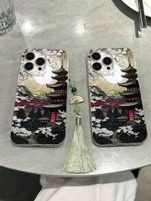 油画花卉半透明彩绘中式吊坠挂件，优雅时尚，兼容 16/ 16 Pro Max、 15、 15 Pro Max、Apple P13、P14、P11、P12、XS、XR、7/8P、7/8GES2、A14、A15、S23U、A50、A12、A32、A52、A72、A51、A21S、A13、A14、S22 Ultra、S23、A33、A53、S20FE、13、15 手机壳，防水防震防摔防刮。 - 彩色 - 查看 4