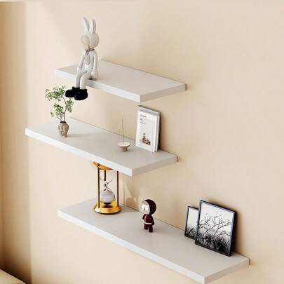 1pc Wall Mounted Shelf, Display Rack For Living Room & Dining Room, No-Drill Wall Hanging Storage Shelf