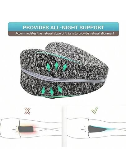 1PC Leg Kussen Ergonomic Side Sleeping Pillows Memory Foam Knee Strap Sleeper Support Cushion Removable Washable Cover, Bedding, Home view 9