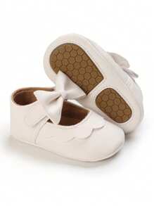 Infant Infant Girls Wedding Dress Shoes Bow Ballet Princess Mary Jane Flats Toddler First Walkers Sneaker Newborn Crib Baptism Shoes