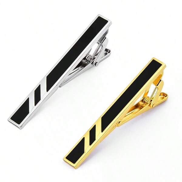1 Stück Herren Krawattennadel aus Kupfer mit Epoxidbeschichtung, Silber- & Goldfarbe, Business Formelle Accessoires, Bräutigam Hochzeitsgeschenk