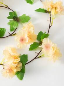 1Pc 8FT Artificial Sakura Hanging Rattan, Fake Sakura Plant Garland, Silk Rattan For Spring And Summer DIY Wedding Arch Tabletop Decoration, Fall Fake Plants, Thanksgiving, Halloween, Christmas, Outdoor Party Backdrop, Room Decoration, Garden Decoration Supplies Home Decor Back To School School Supplies