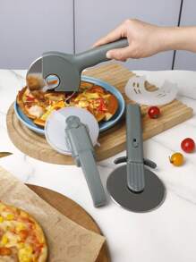 1pc 3.5in/3.74 Inch Stainless Steel Pizza Cutter Wheel With Protective Cover, Baking Biscuit Cutting Roller Slicer