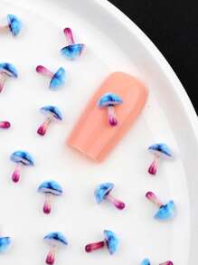 100 pezzi di decorazioni per unghie a forma di fungo fluorescente con glitter e paillettes, decorazioni per unghie cute per manicure, accessori per arte di unghie in stile Y2K in metallo premium a forma di cuore, kit per unghie fai da te, accessori per unghie, gemme per unghie, set per unghie, forniture per salone di bellezza, articoli essenziali per tecnici di unghie