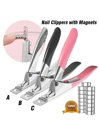 Magnetic Nail Clippers, Acrylic Nail Clippers, Artificial Nail Trimmer, Sharp Blade Nail Clipper For Salon And Home Manicure Art, Adjustable Magnetic Nail Clippers For Acrylic Nails