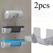 2 pièces Élargi, sans perçage et conception antidérapante, en matériau ABS, étagère de rangement de cuisine style nordique, boîte de rangement en plastique multifonctionnelle - Blanc - Voir 16