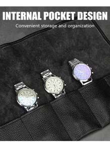 95AB Carrying Case For Mechanical Watches, Travel Watch Protector With Soft Protective Lining, Sturdy Stand Summer For Women Storage Organizer Gift Wedding Back To School