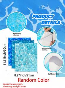 6 Stück Meeresthemen Sammelalbum Papierblock, DIY Welleneffekt Blätter 30 x 21 cm, perlmuttartiger Wassereffekt Folie, Ozeanwellen Sammelalbum Papier Scrapbooking Material, selbstklebende Wasserstruktur Modellboote