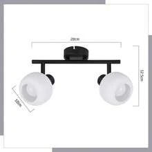 homefire Ceiling Spotlight 2/3/4/6 Flame Ceiling Light Living Room - Ceiling Lamp White Spotlight Indoor Vintage Glass Ceiling Spots E14 Morden Design 350° Swivel Spots For Bedroom Hallway (Without Bulb) - 黑色 - 查看 4